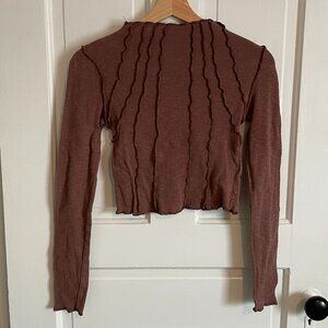 Urban Outfitters | BDG Sunray Seamed Mock Neck Shirt